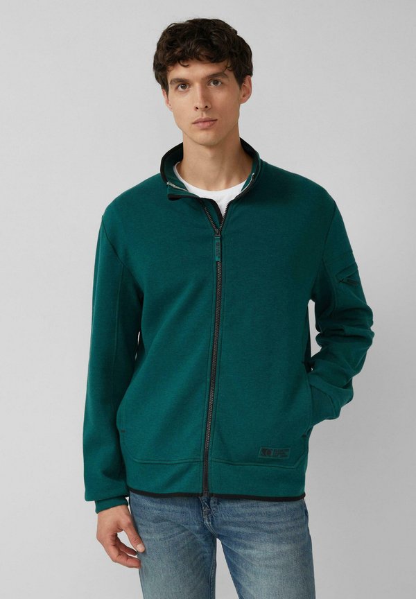 s.Oliver Zip-up sweatshirt - tannengrün