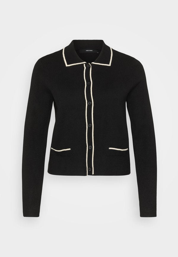 Vero Moda Petite VMGOLD DOUBLE CONTRAST  - Cardigan - black/birch