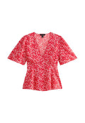 New Look RED FLORAL PRINT TOP