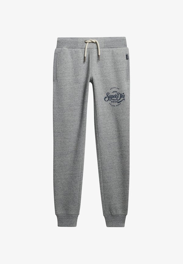Superdry & Co SCRIPT ENTRY JOGGERS - Tracksuit bottoms - athletic grey marl