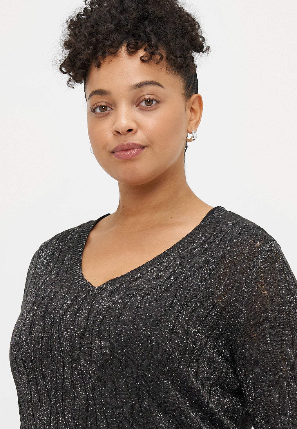 ONLY Carmakoma CARMELLA GLITTER V NECK