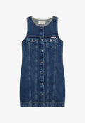 Calvin Klein Jeans WHS SLVLS MINI TRUCKER MAD - Denim dress - madden blue