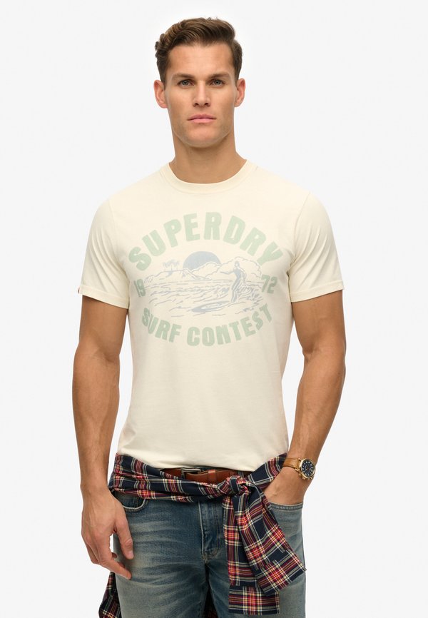 Superdry & Co LO-FI OUTDOOR - Print T-shirt - cream