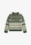 Superdry & Co BRANDED PATTERN CREW  - Jumper - darkest pine green