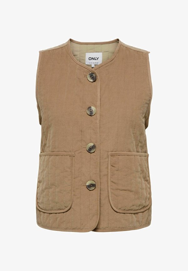 ONLY ONLSAP - Waistcoat - cocoa créme