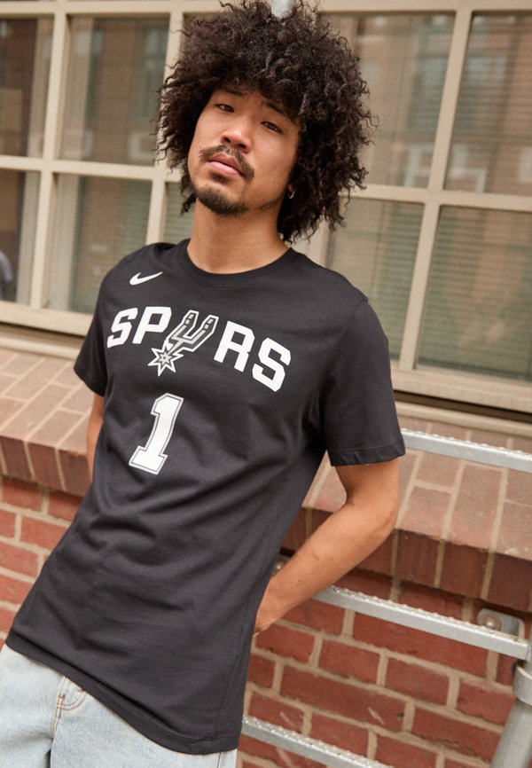 Nike Performance NBA SAN ANTONIO SPURS WEMBANYAMA TEE - Club wear - black