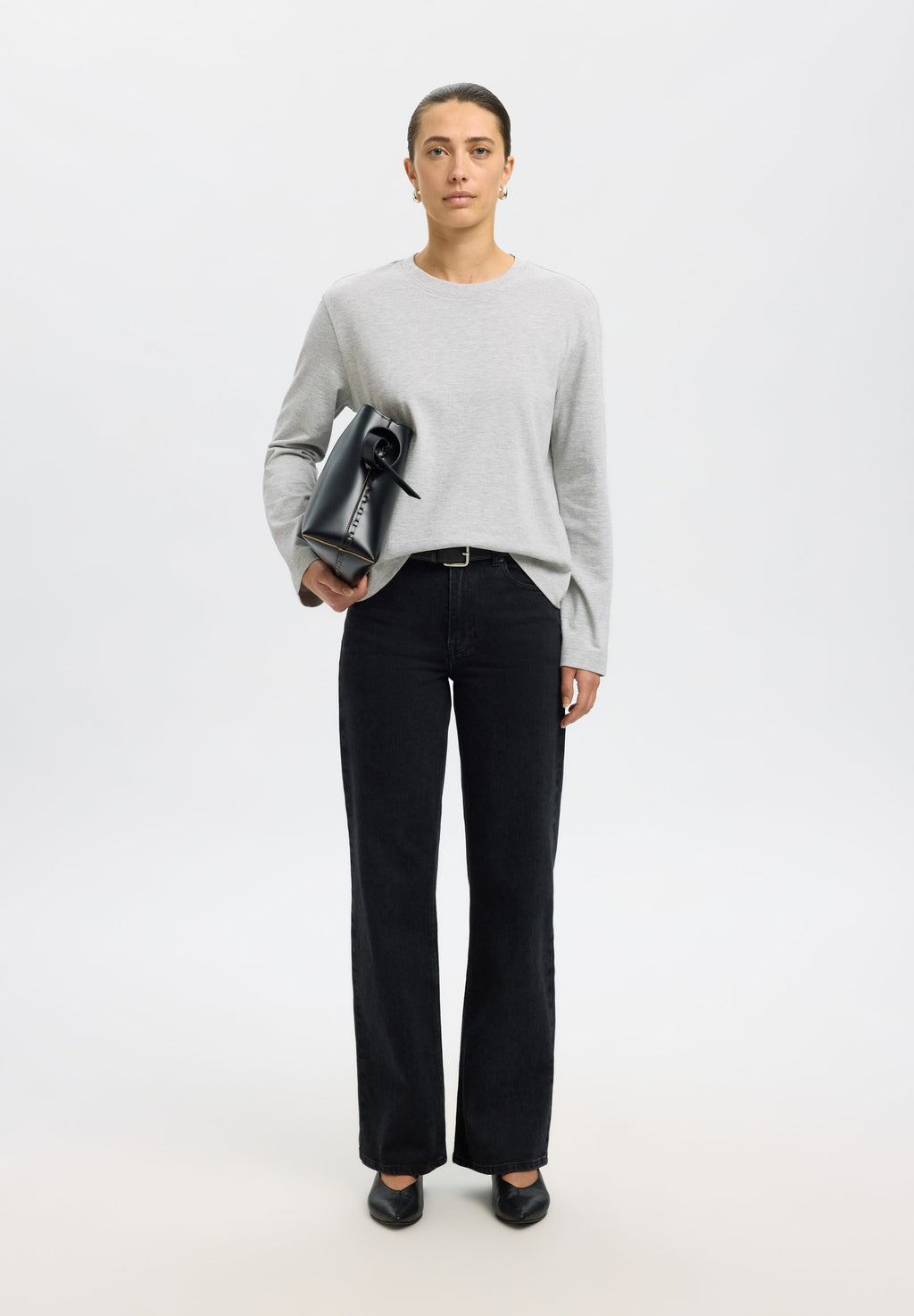 Selected SLFESSENTIAL LS BOXY TEE NOOS