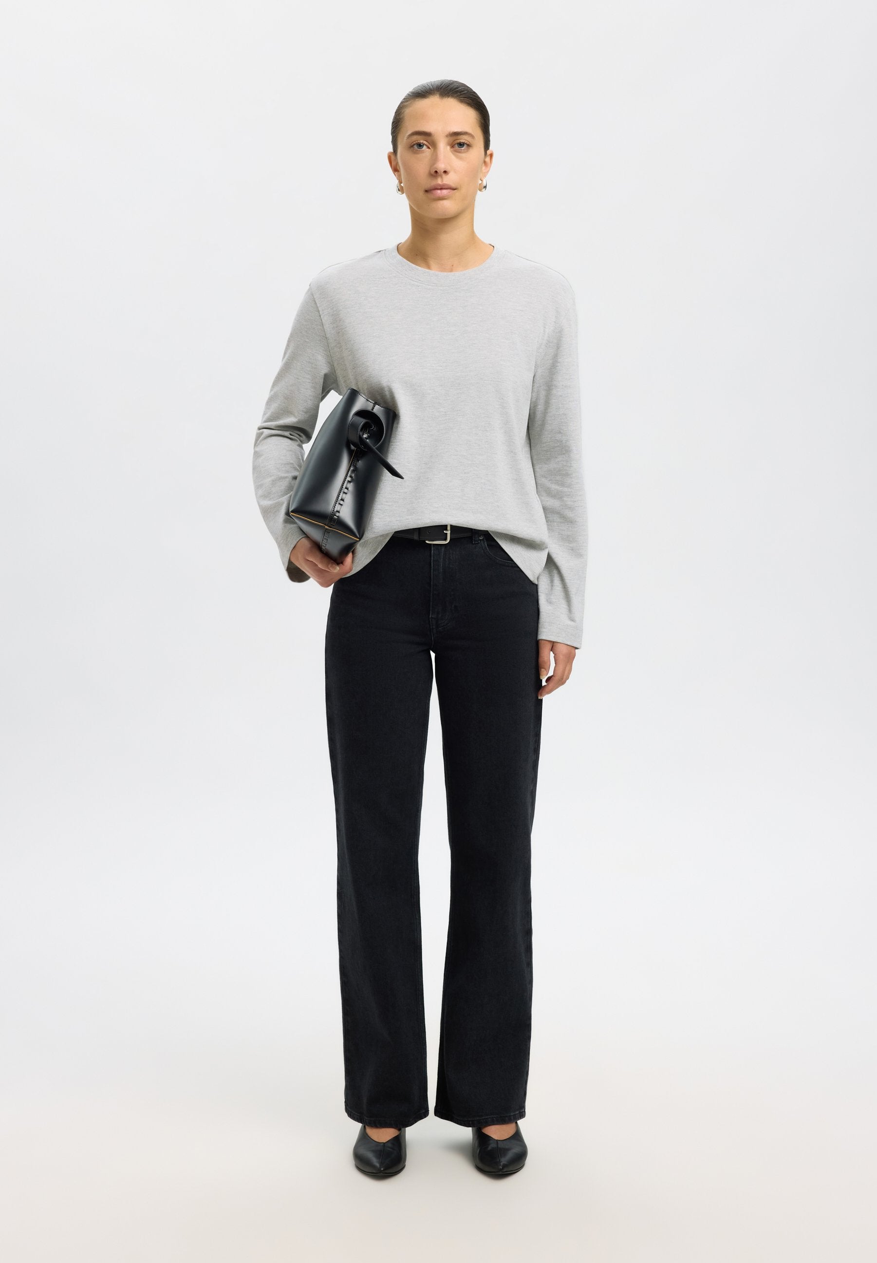 Selected SLFESSENTIAL LS BOXY TEE NOOS
