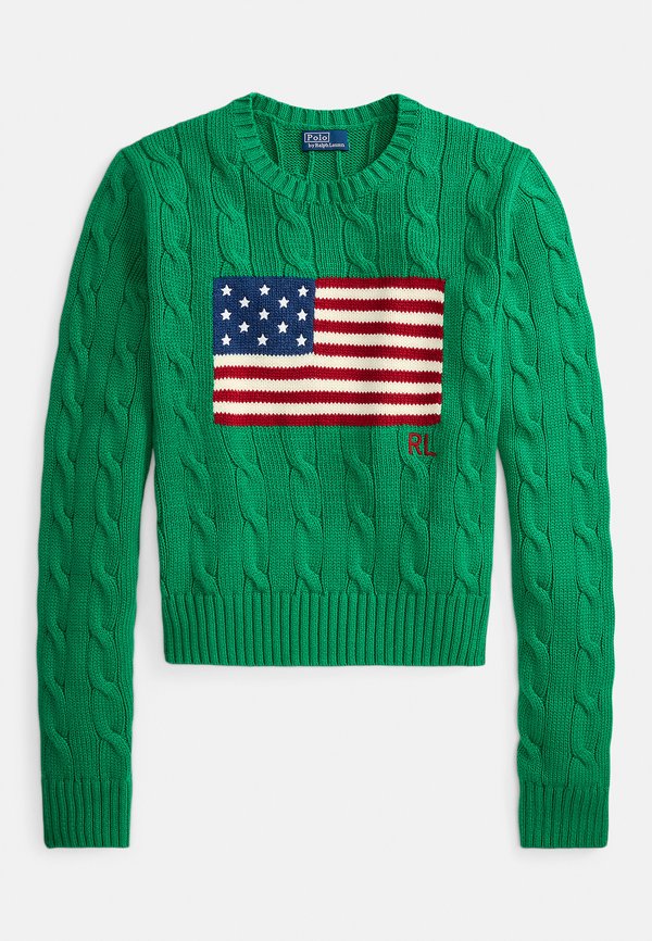 Polo Ralph Lauren FLAG SHRUNKEN CABLE COTTON SWEATER