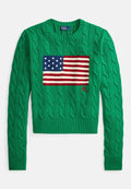 Polo Ralph Lauren FLAG SHRUNKEN CABLE COTTON SWEATER