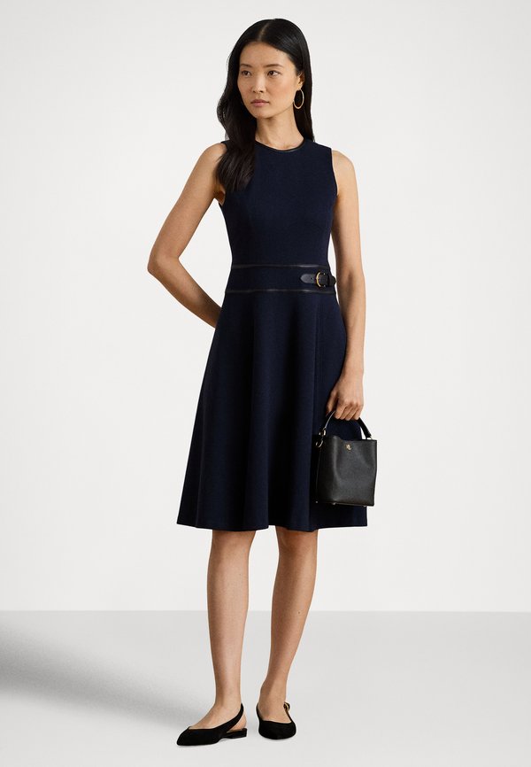 Lauren Ralph Lauren BUCKLE-TRIM HERRINGBONE JACQUARD DRESS