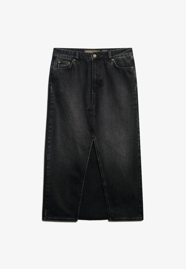 Superdry & Co SPLIT - A-line skirt - kericho black