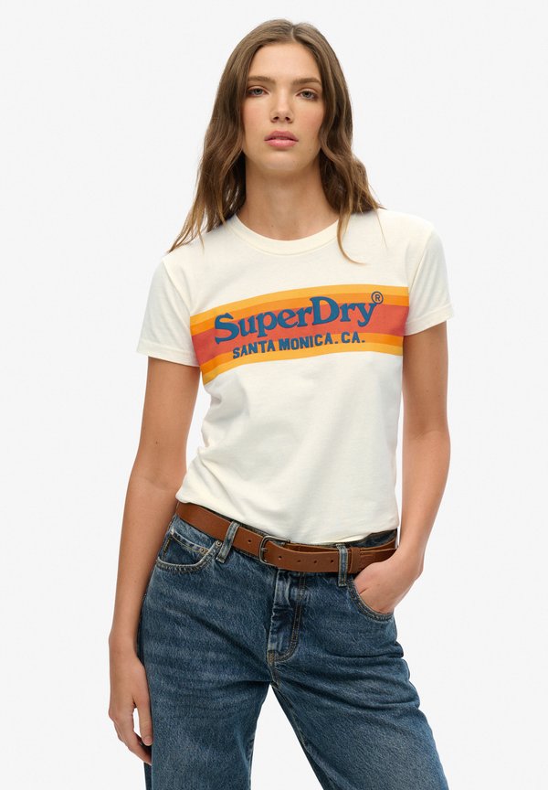 Superdry & Co VENUE OUTDOORS - Print T-shirt - desert bone off white