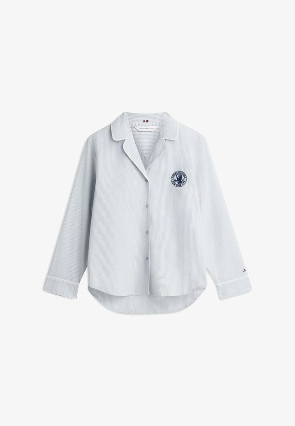 Tommy Hilfiger TOMMY HILFIGER ESSENTIAL STRIPE POPLIN PYJAMA SHIRT - Pyjama top - classic ithaca brisk blue