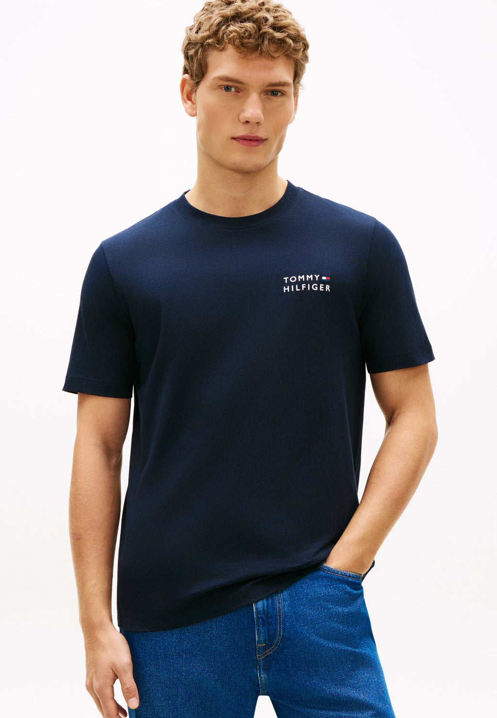 LOGO EMBROIDERY JERSEY CREW NECK T-SHIRT Media 3