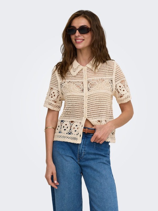 ONLY ONLLEILANI - Button-down blouse - creme