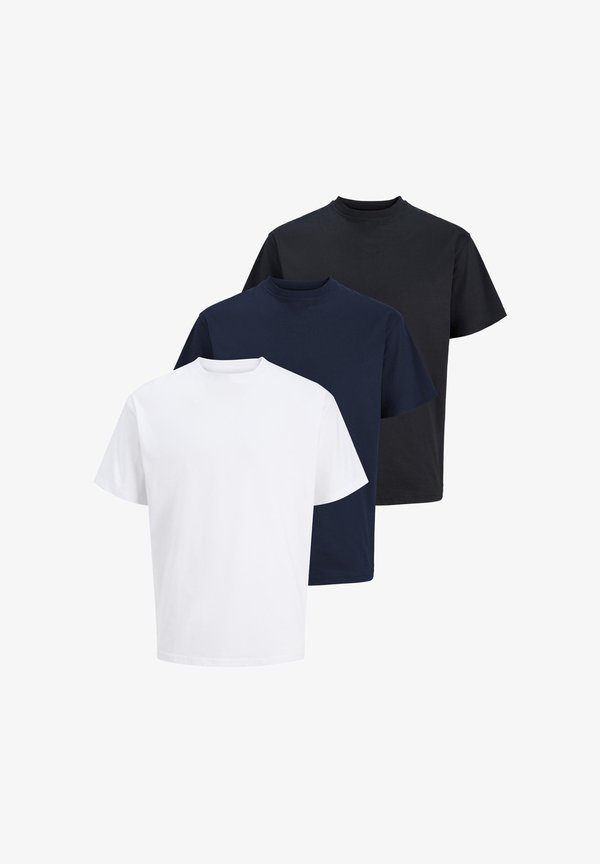 Jack & Jones JACK & JONES 3 PACK  - Basic T-shirt - weiß schwarz dunkelblau