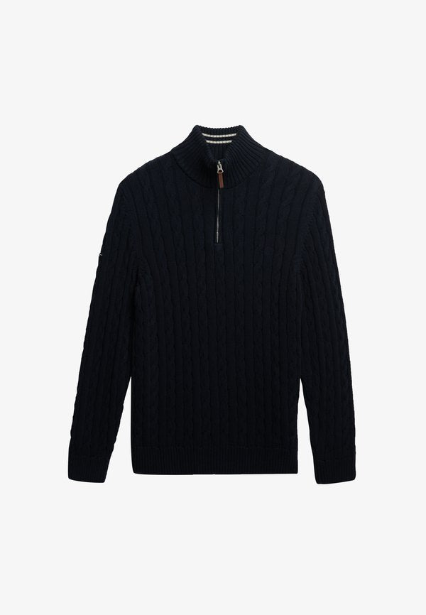 Superdry & Co CLASSIC CABLE HALF-ZIP - Jumper - navy