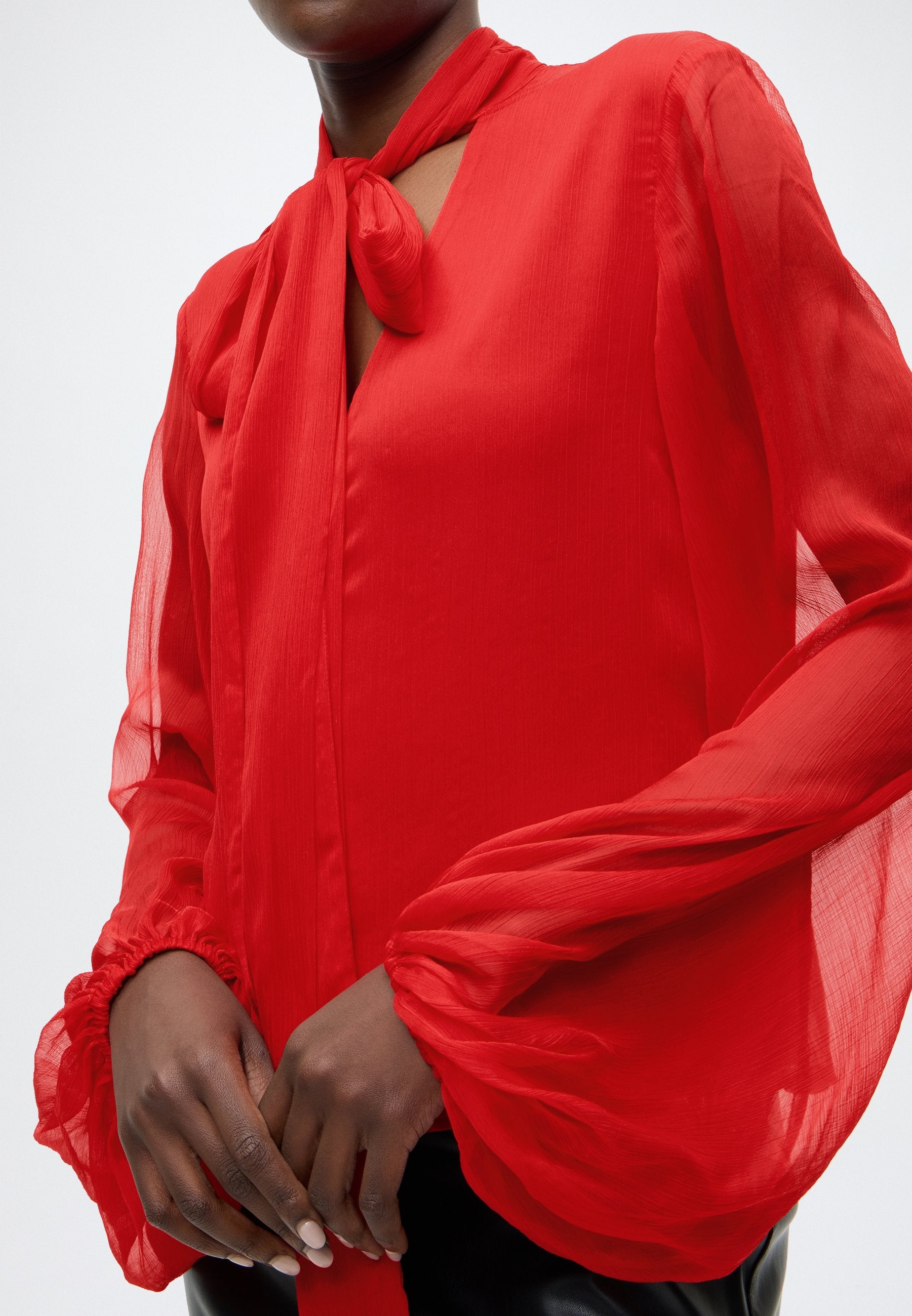 Bardot SOLACE TIE FRONT BLOUSE