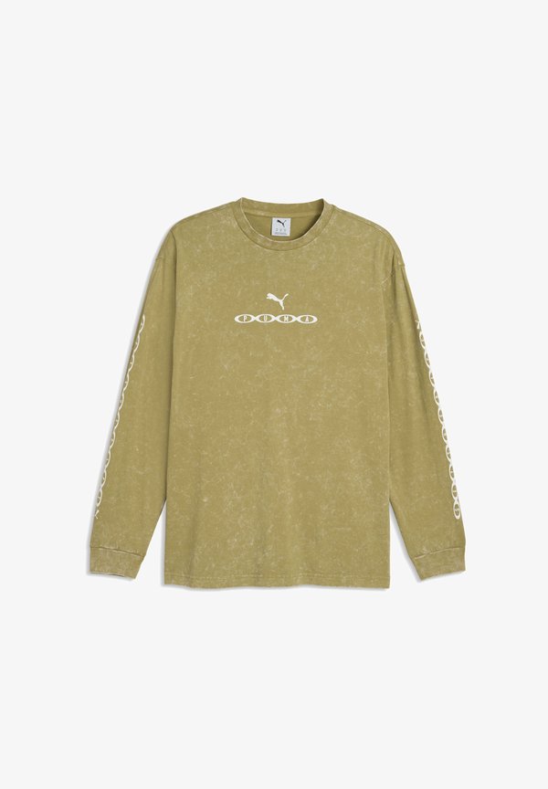 Puma RUN CULTURE COLLECTIVE RELAXED WASHED GRAPHIC LONG SLEEVE - Long sleeved top - chai latte