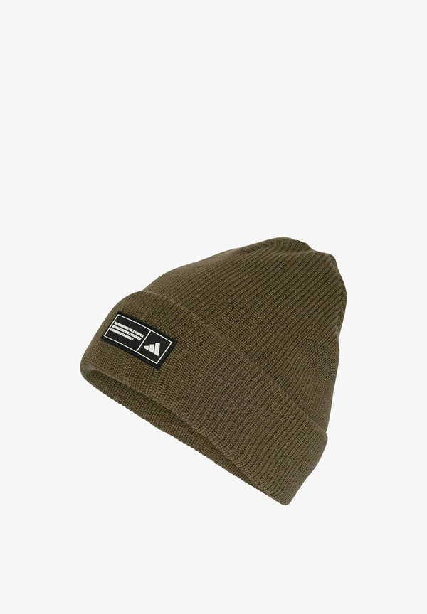 adidas Performance ADIDAS PERFORMANCE ESSENTIALS LABEL BEANIE CUFFED UNISEX - Beanie - olive strata/white
