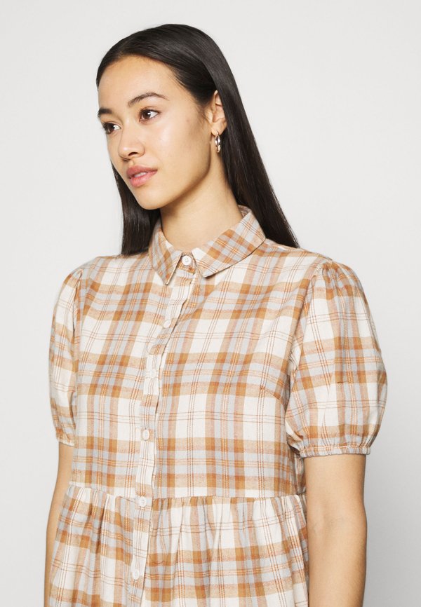 Missguided CHECK SHORT SLEEVE SHIRT DRESS
