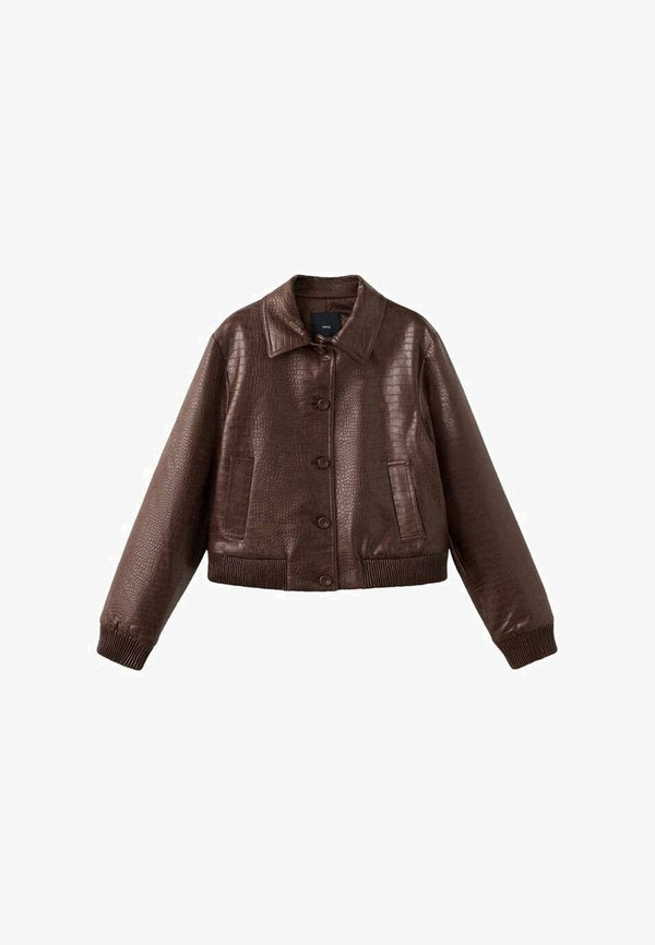 Mango Faux leather jacket - brown