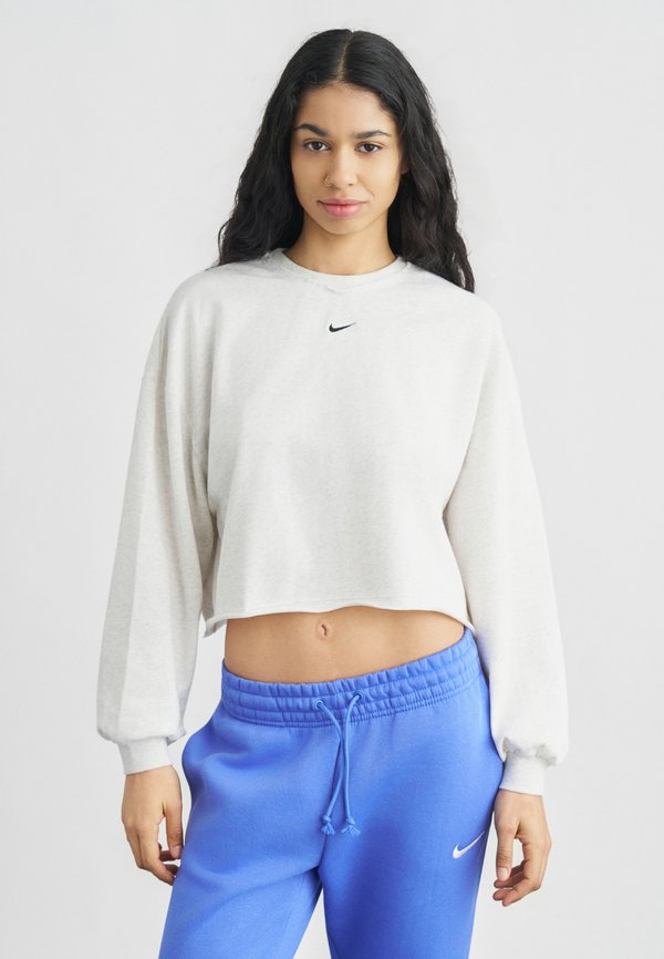 Nike Sportswear CHILL CREW - Sweatshirt - birch heather/black