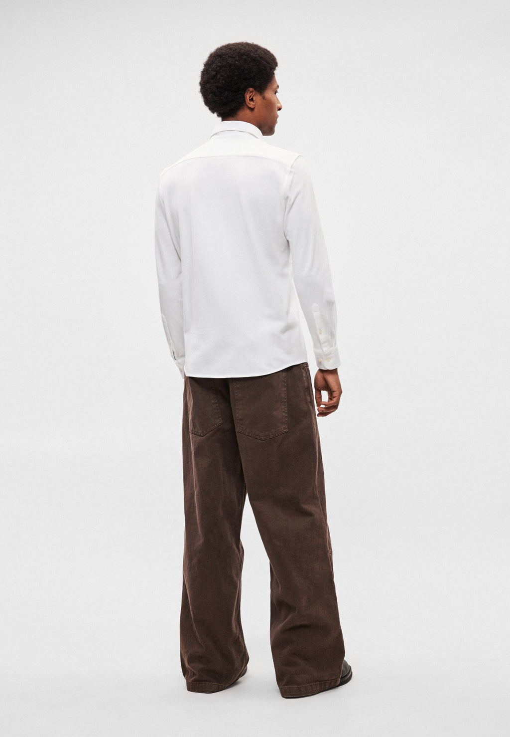 Marc O'Polo SPREAD COLLAR LONG SLEEVE ROUND HEM