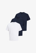 Jack & Jones JACK & JONES 3 PACK  - Basic T-shirt - dunkelblau weiß