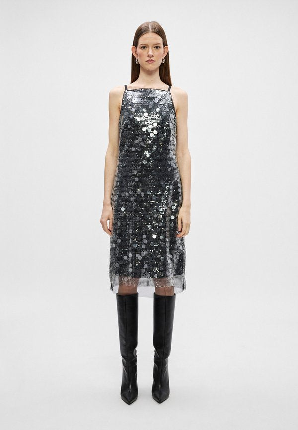 DKNY PAILETTES SEQUINS SLIP DRESS