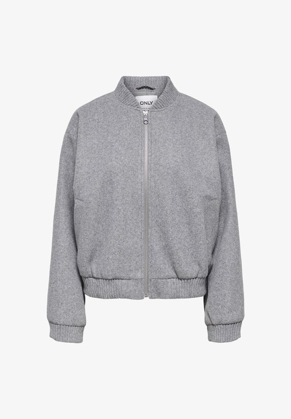 ONLY Bomber ONLELBA Bomber - Zip-up sweatshirt - medium grey melange