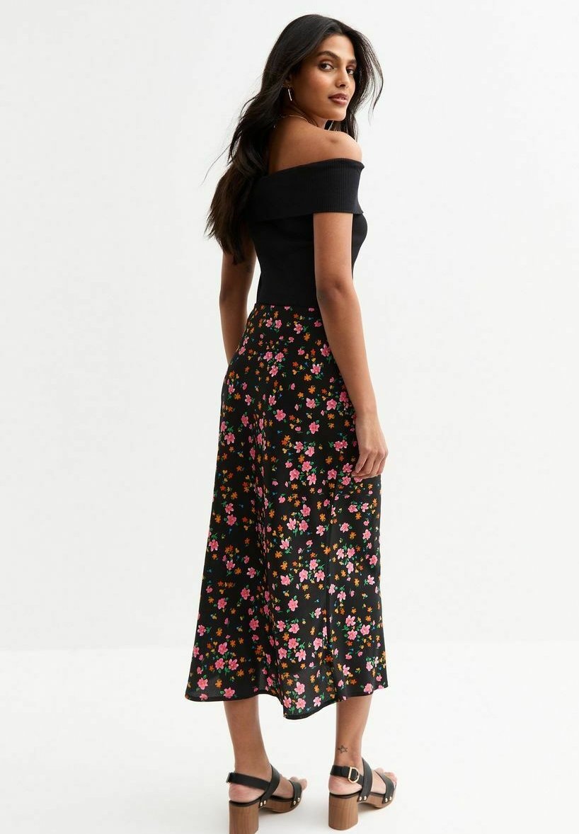 New Look FLORAL PRINT BIAS CUT MIDI