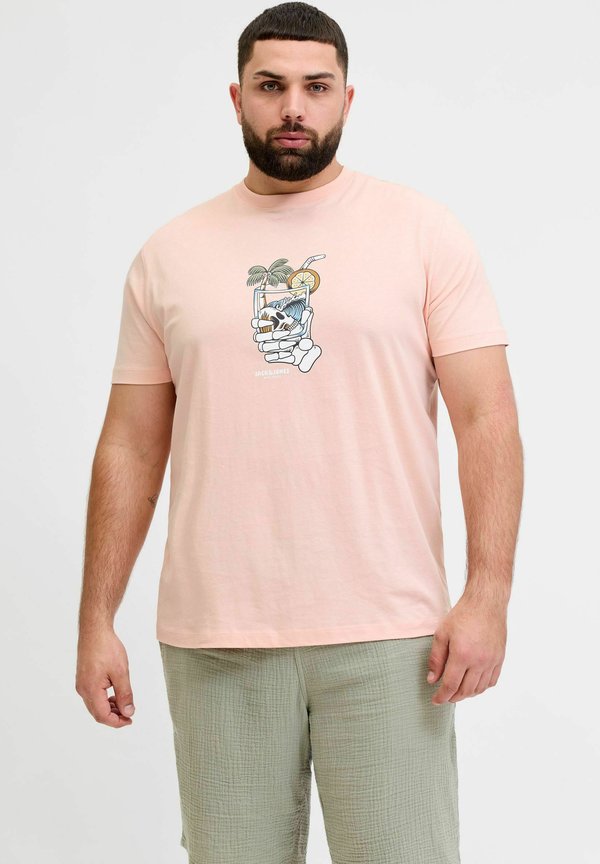 Jack & Jones Plus Size - Print T-shirt - peach melba