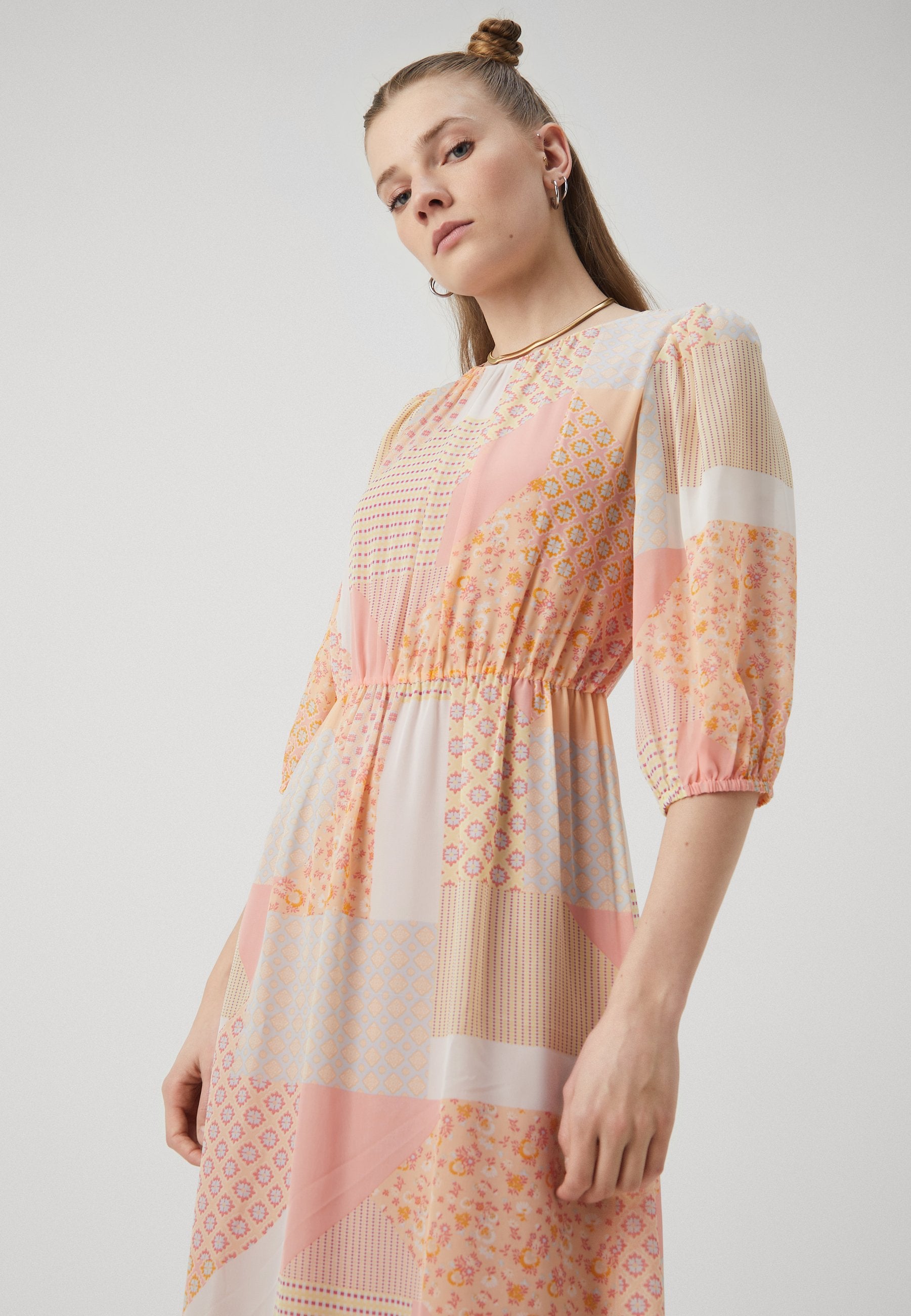VILA VIBINE O NECK 3/4 SLEEVES MIDI DRESS