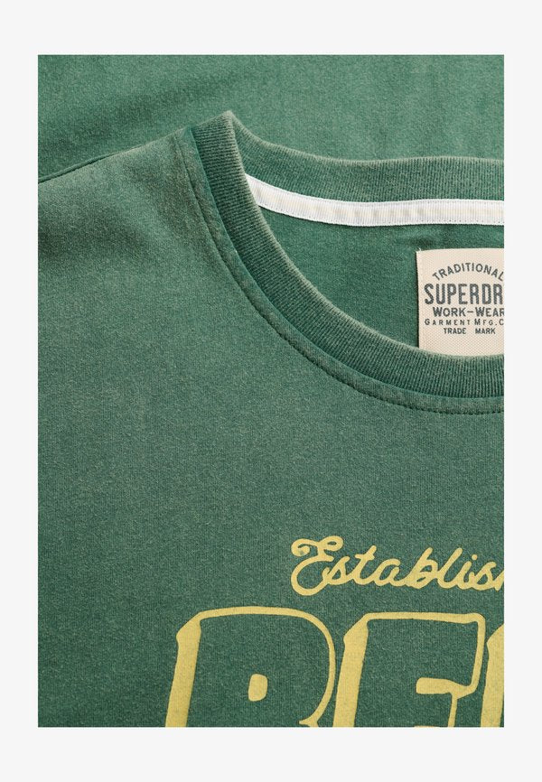Superdry & Co ROADSIDE TRADE  - Print T-shirt - hunter green