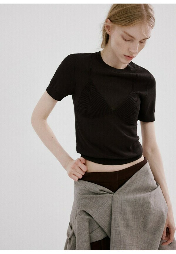 Mango Basic T-shirt - brown