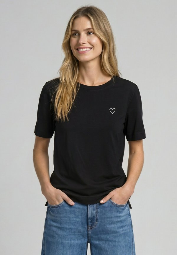 TOM TAILOR TOM TAILOR T-SHIRT T-SHIRT AUS BAUMWOLLE - Basic T-shirt - deep black