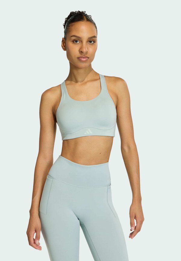 adidas Performance OPTIMÉ WORKOUT HIGH SUPPORT BRA - High support sports bra - sage