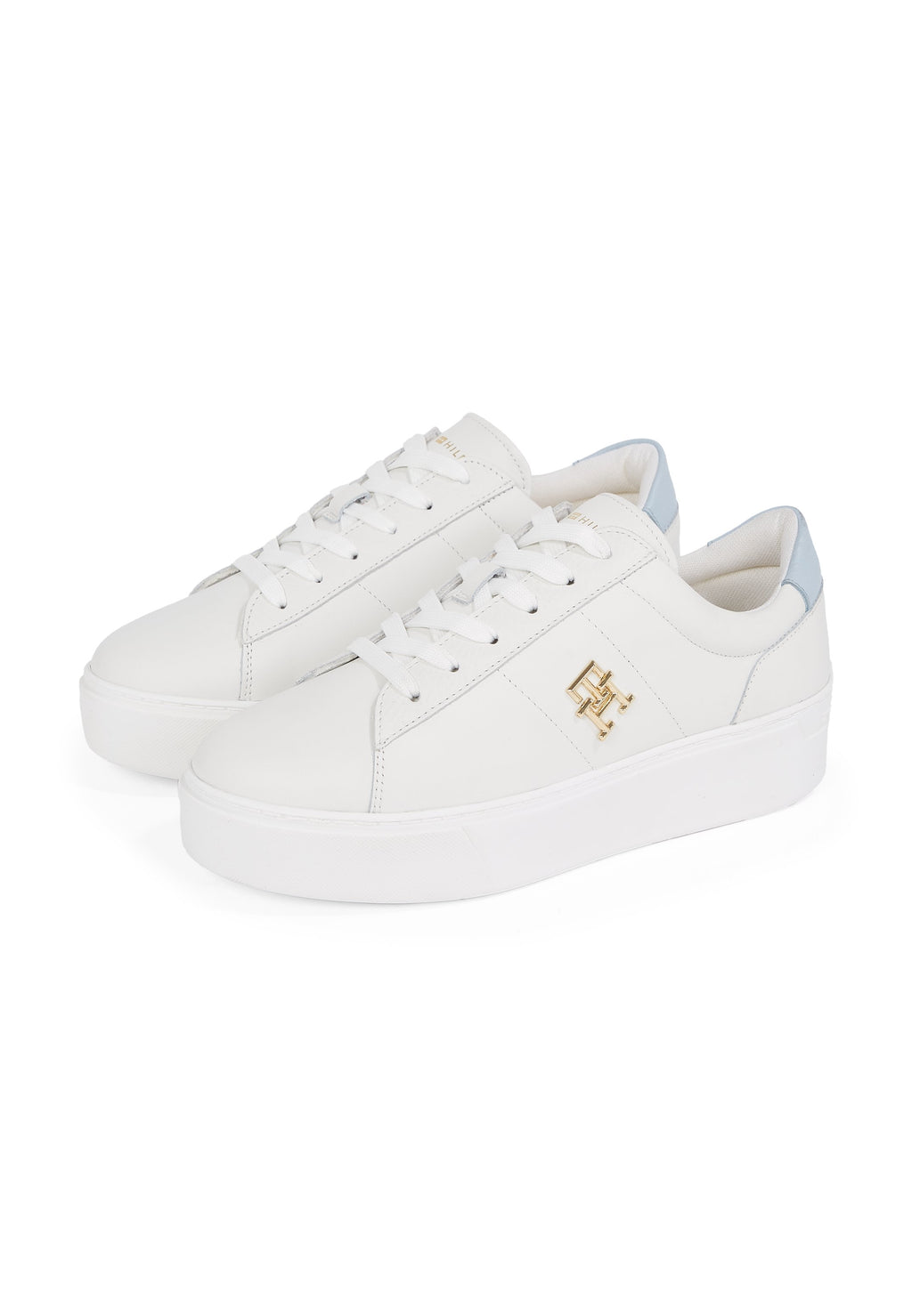 Tommy Hilfiger TH MONOGRAM LEATHER PLATFORM COURT TRAINERS