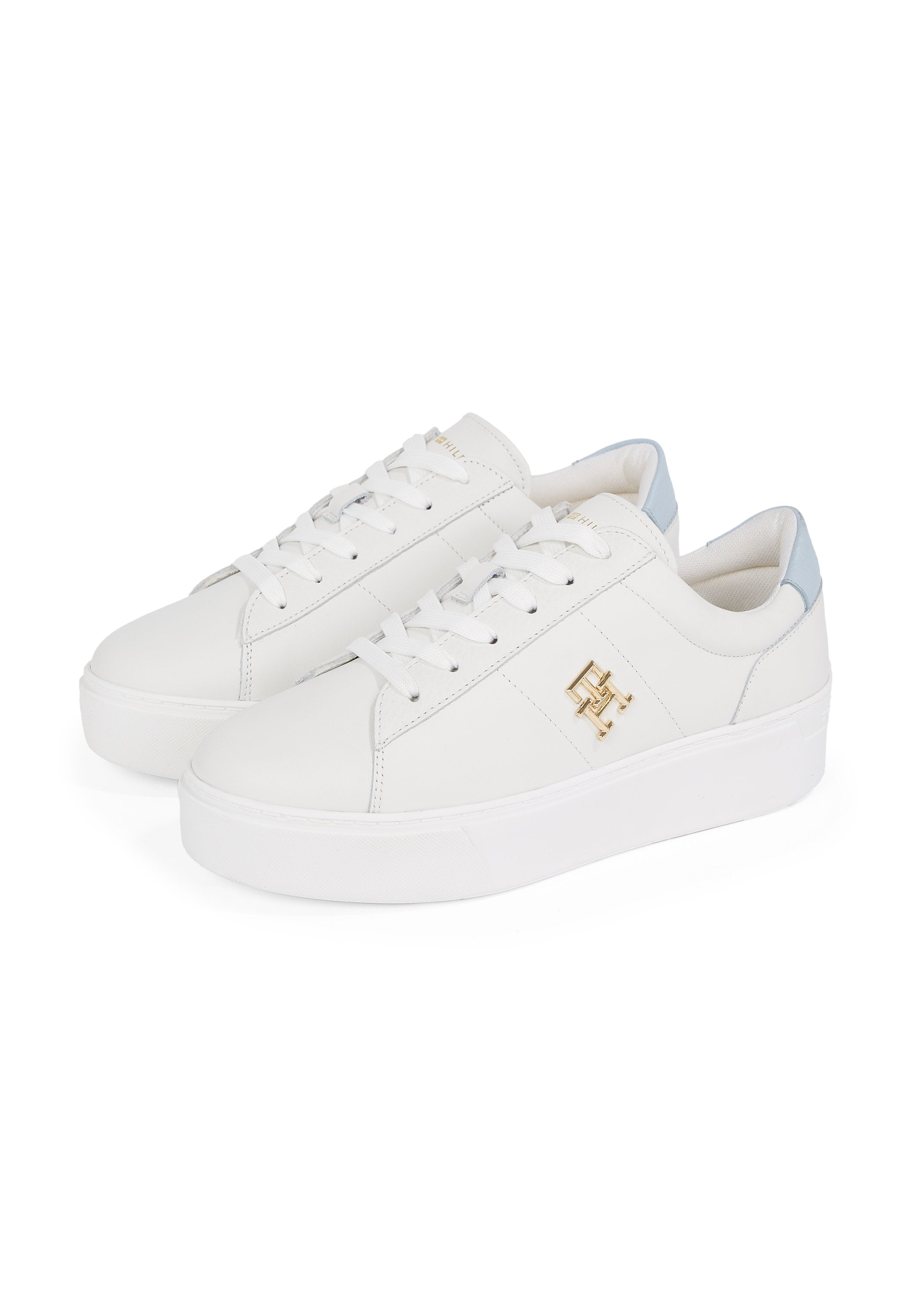 Tommy Hilfiger TH MONOGRAM LEATHER PLATFORM COURT TRAINERS