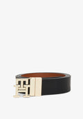 Tommy Hilfiger LOGO PEBBLE - Belt - black/cognac