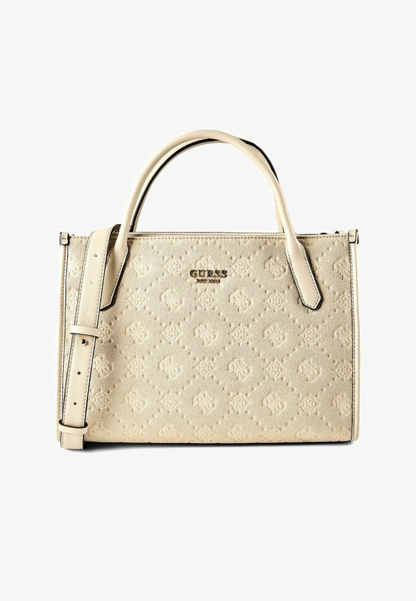 Guess JODI SHOPPER - Handbag - light beige logo