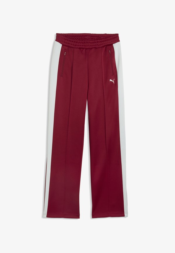 Puma T7 ALWAYS ON STRAIGHT TRACK PANTS OP - Tracksuit bottoms - garnet glow-créme de mint