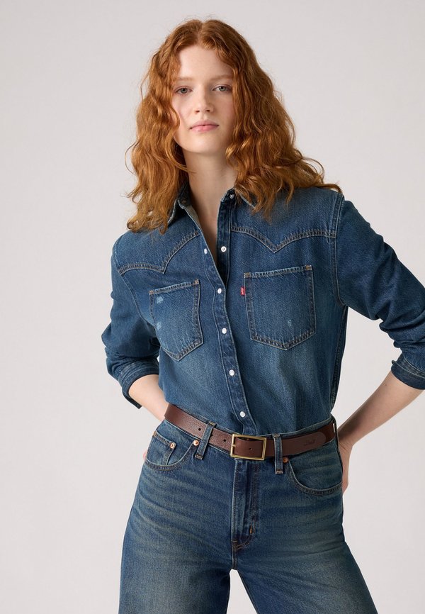 Levi's® RECTANGLE BUCKLE BELT - Belt - leather brown