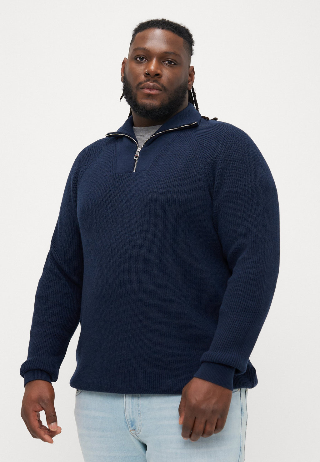 PLUS FISHERMAN RIB-KNIT HALF-ZIP JUMPER Media 3