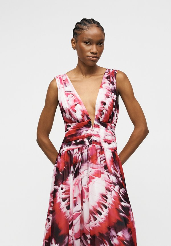 MARCIANO BY GUESS ADELA V NECK LONG DRESS