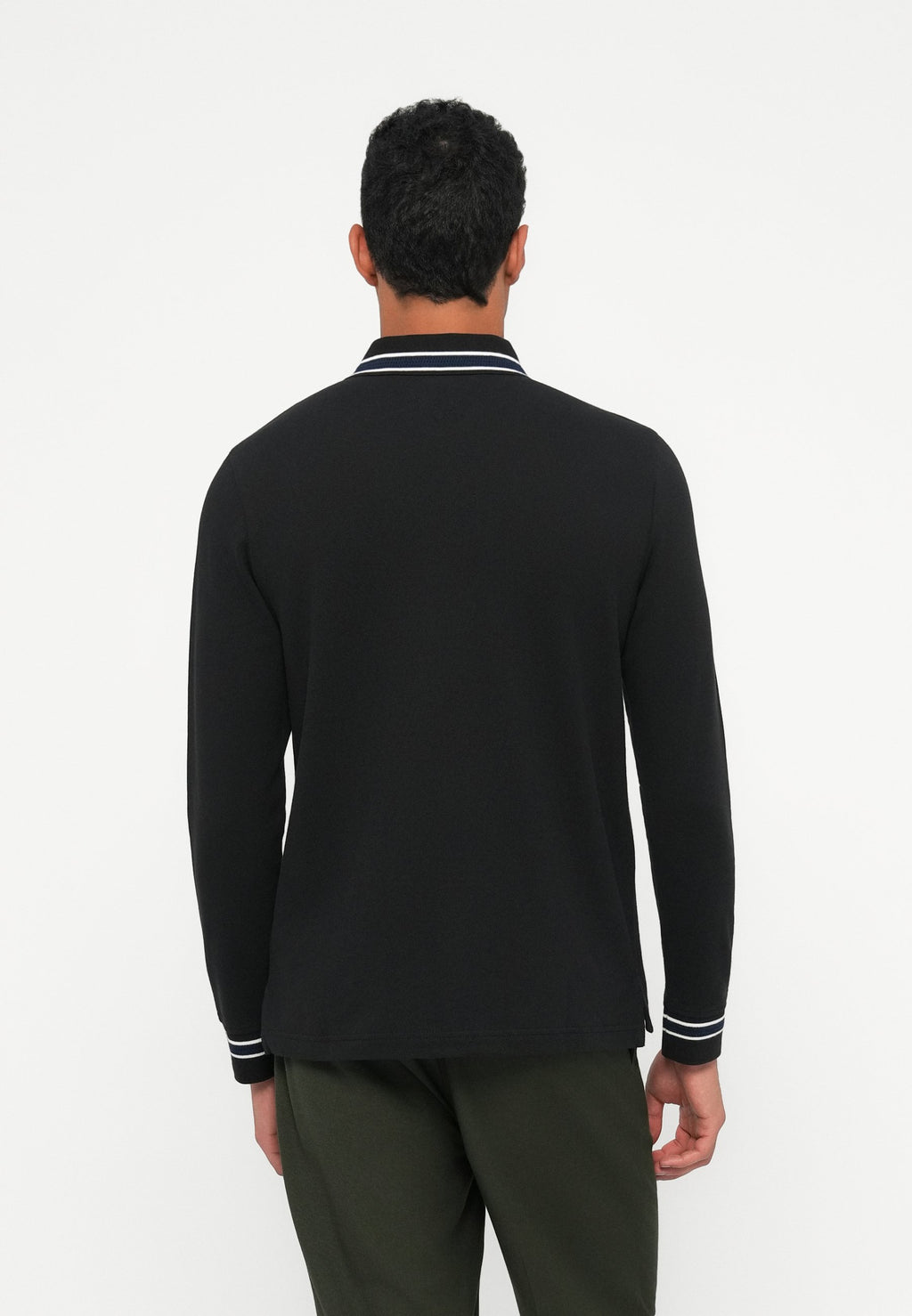 REGULAR FIT TIPPED LONG SLEEVE POLO SHIRT Media 4