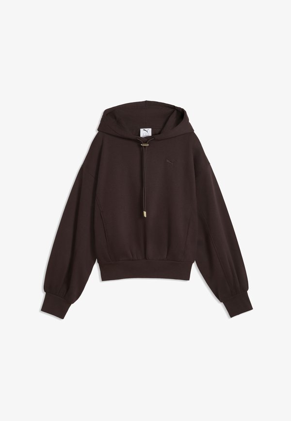 Puma HER RELAXED FLEECE HOODIE - Hoodie - chocolate fondue