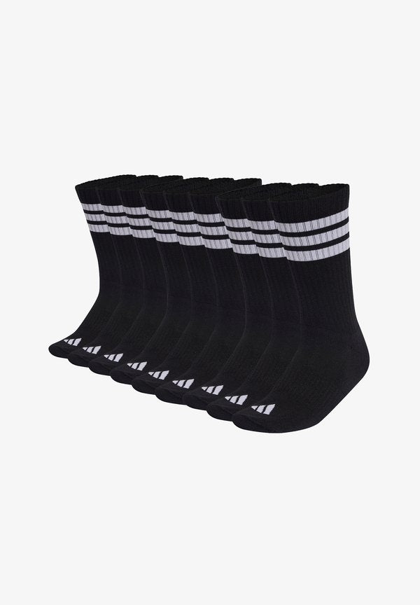 adidas Performance UNISEX 3STRIPES CUSHIONED SPORTSWEAR CREW TENNIS 9 PAAR PACK - Socks - black